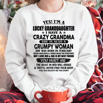 FEBRUARY - LUCKY GRANDDAUGHTER OF CRAZY GRANDMA - PERFECT GIFT FROM GRANDMA - NINA02 (SKU12-146-02)