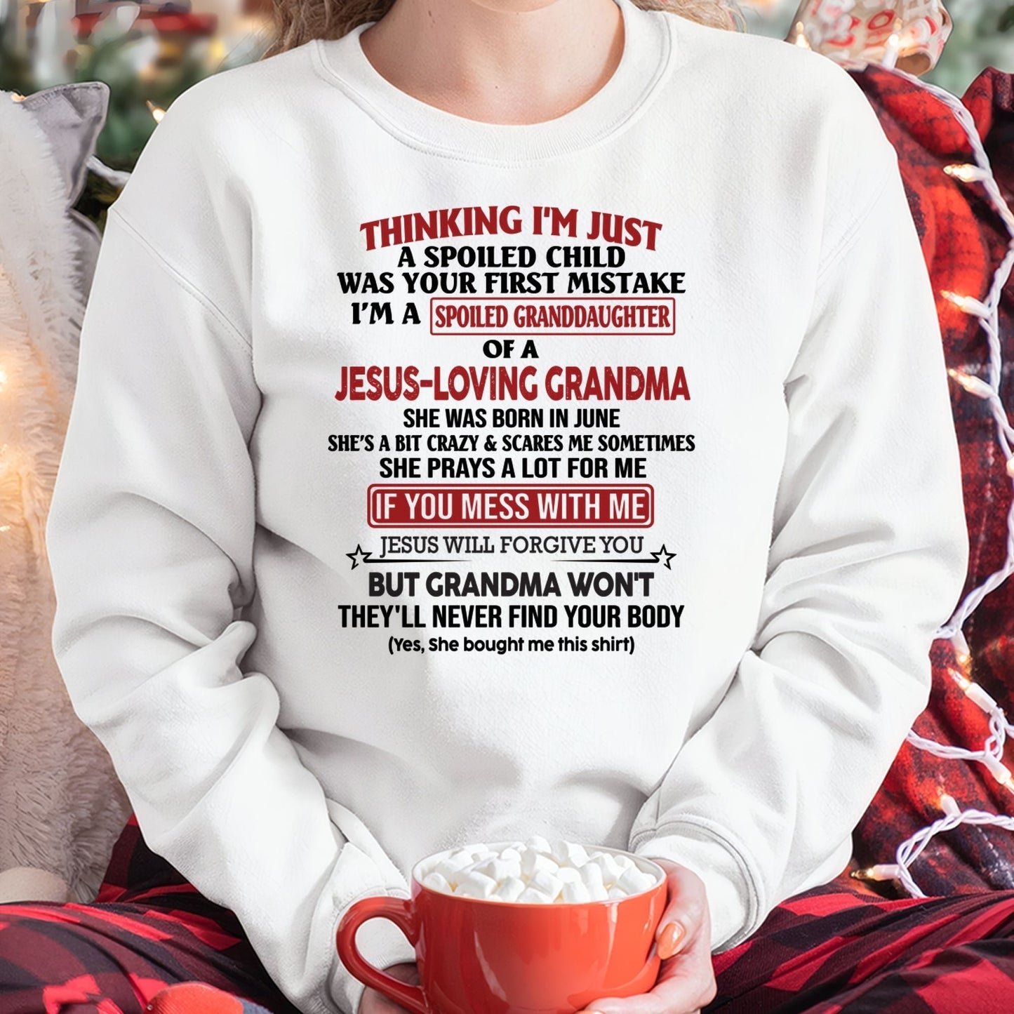 Christian Girl Shirt – Spoiled by Grandma June Edition – From Grandma to Granddaughter NINA06 (SKU07-181-06)