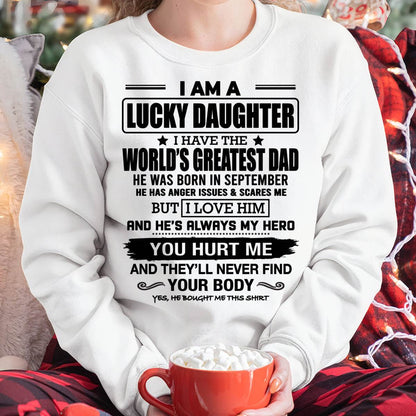 SEPTEMBER - I AM A LUCKY DAUGHTER I HAVE THE WORLD’S GREATEST DAD - FROM DAD - NINA09 (SKU26T-01294-09)