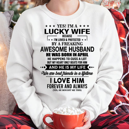 APRIL - YES! I'M A LUCKY WIFE BECAUSE I'M LOVED & PROTECTED BY A FREAKING AWESOME HUSBAND - FROM HUSBAND - NINA04 (SKU26T-01272-04)