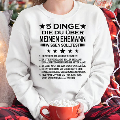 AUGUST - 5 DINGE DIE DU ÜBER MEINEN EHEMANN WISSEN SOLLTEST - Das perfekte Geschenk für deine Freundin - GER/NINA08 (SKU2606-157-08)