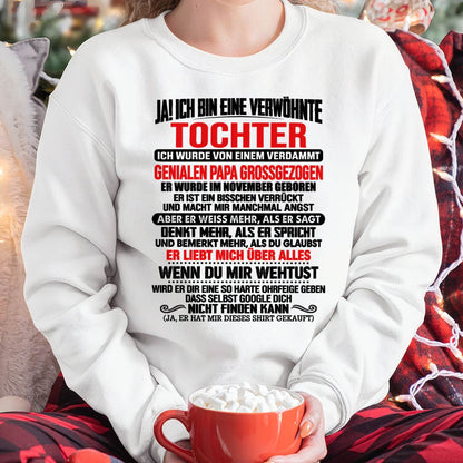 NOVEMBER - JAH, ICH BIN EINE VERWÖHNTE TOCHTER – Geschenk für die Tochter vom Papa – NINA11 (SKU2610-282-11)