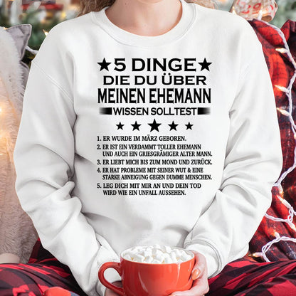 MÄRZ - 5 DINGE DIE DU ÜBER MEINEN EHEMANN WISSEN SOLLTEST - Das perfekte Geschenk für deine Freundin - GER/NINA03 (SKU2606-157-03)