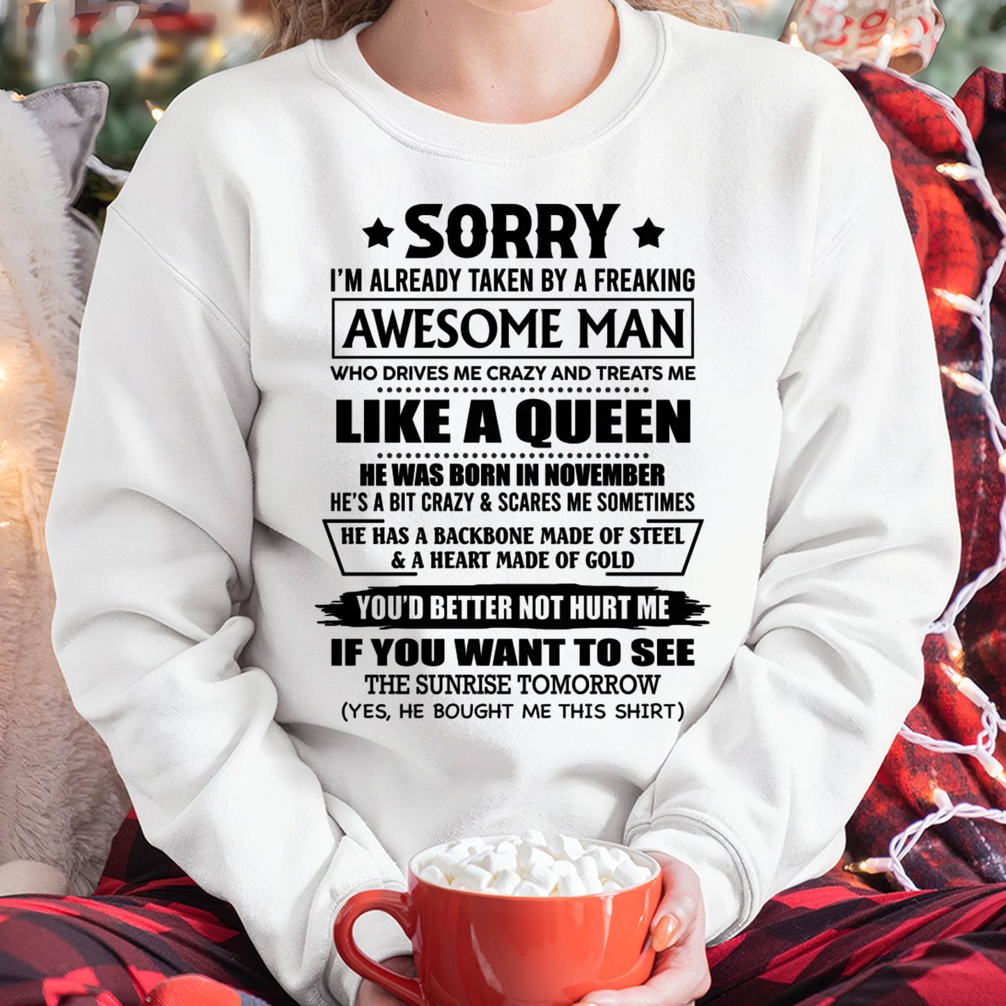 NOVEMBER - HE HAS A BACKBONE MADE OF STEEL AND A HEART MADE OF GOLD - FROM HUSBAND - NINA11 (SKU26T-0199-11)