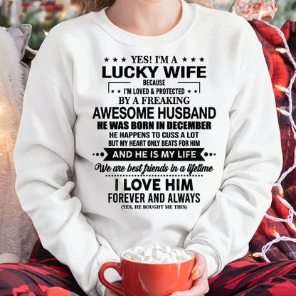 DECEMBER - YES! I'M A LUCKY WIFE BECAUSE I'M LOVED & PROTECTED BY A FREAKING AWESOME HUSBAND - FROM HUSBAND - NINA12 (SKU26T-01272-12)