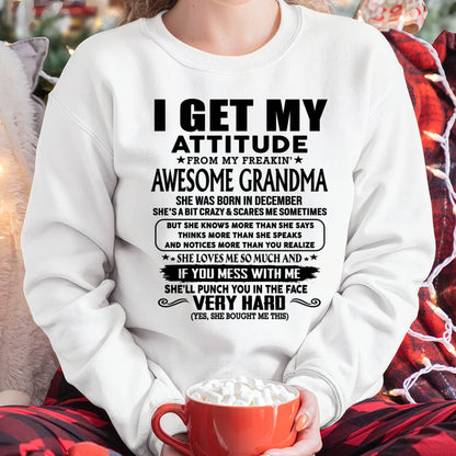 DECEMBER - I GET MY ATTITUDE FROM MY FREAKING AWESOME GRANDMA - Special Gift From Grandma - NINA12 (SKU2609-242-12)