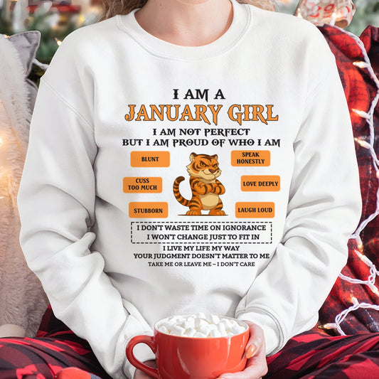 "I AM A JANUARY GIRL" - Birthday Gift For January Girls - FMA NINA01 (SKU26T-01-62-01)