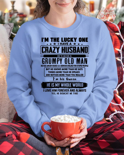 I am Lucky One I Have A Crazy Husband - Gift for Wife From Husband - NINA00 (SKUT-LUCKYONE-00)