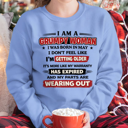NINA05 - Funny Grumpy Woman Shirt Born in May – Birthday Gift Idea - FMA (SKU2602-177-05)