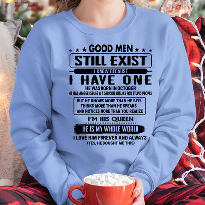 October - Good men Still Exist - gift for your girlfriend, wife from Husband - NINA10 (SKU-GM-10)