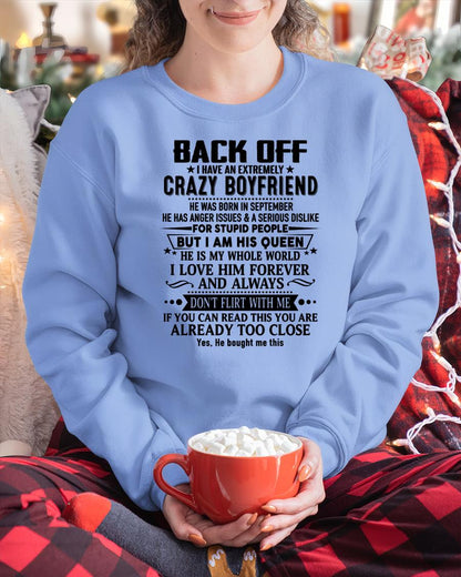 September - Back Off I Have An Extremely Crazy Boyfriend - - Gift For Wife From Husband - NINA09 (SKUT-BACKOFF-09)