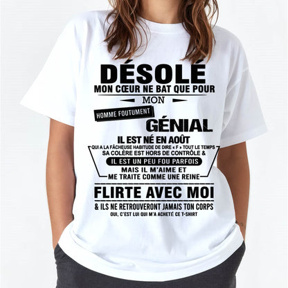 AOÛT – DÉSOLÉ, MON CŒUR NE BAT QUE POUR MON HOMME FOUTUMENT GÉNIAL – DE SON MARI – FR08/NINA08 (SKU26T-01161-08)
