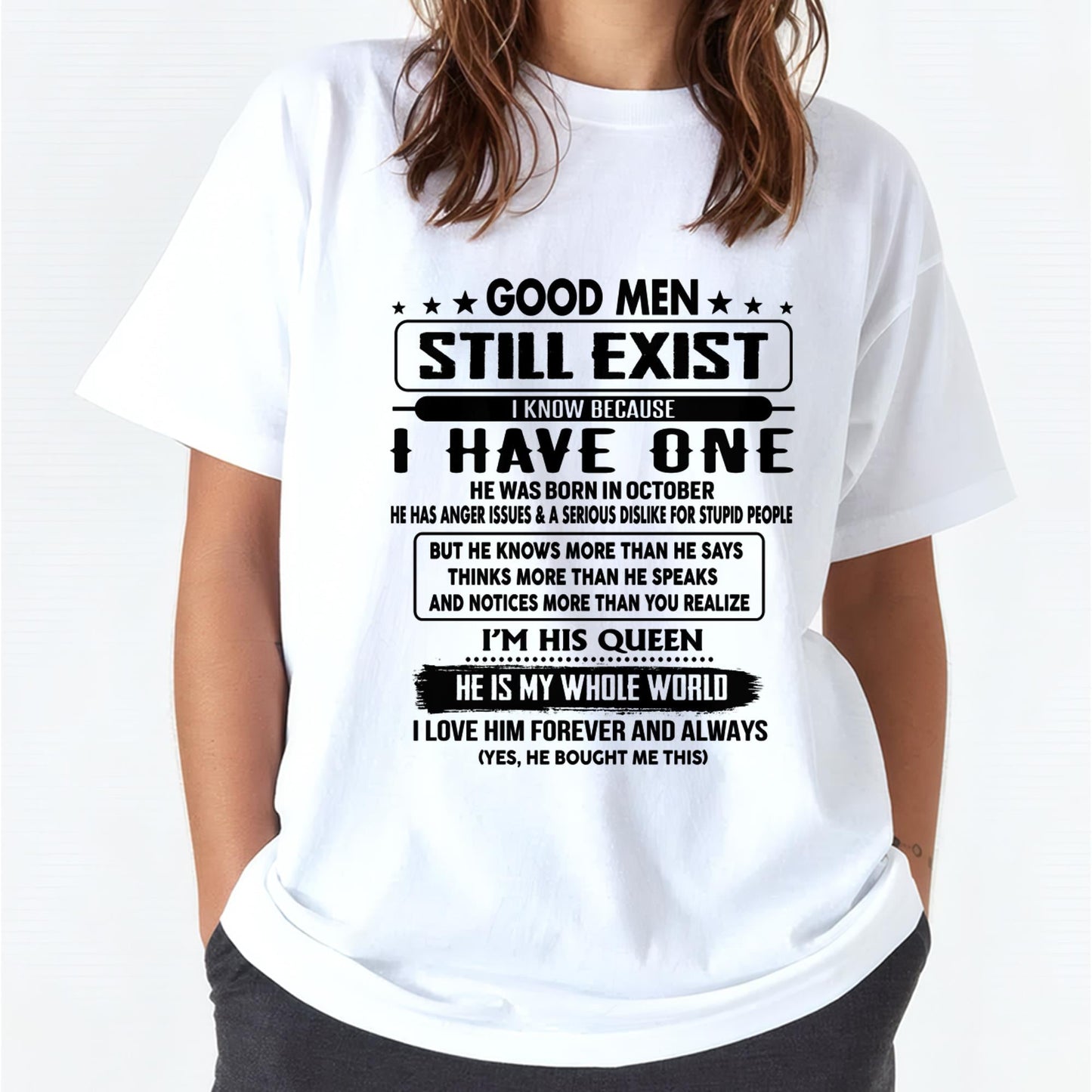October - Good men Still Exist - gift for your girlfriend, wife from Husband - NINA10 (SKU-GM-10)
