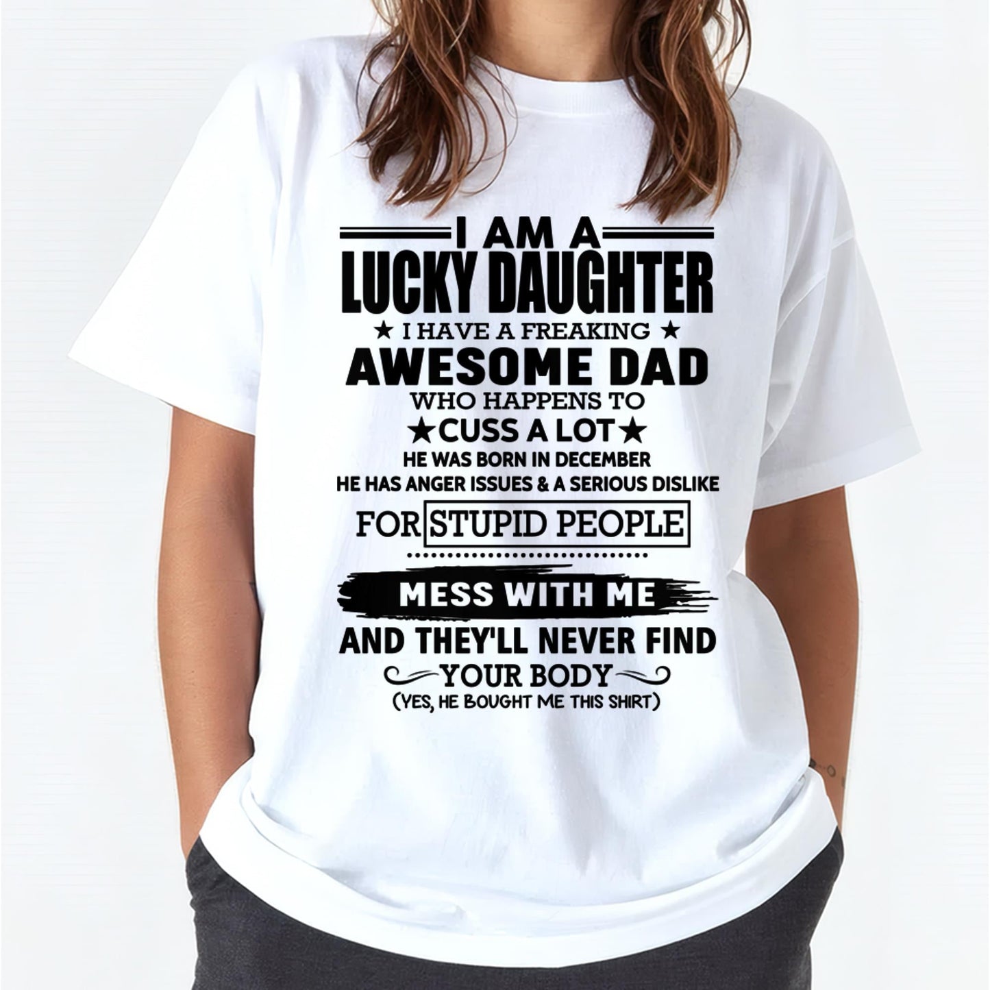 December - I'm Lucky Daughter - Gift for Daughter from Dad - NINA12 (SKU-T1406DD-12)