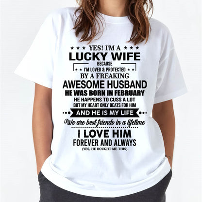 FEBRUARY - YES! I'M A LUCKY WIFE BECAUSE I'M LOVED & PROTECTED BY A FREAKING AWESOME HUSBAND - FROM HUSBAND - NINA02 (SKU26T-01272-02)