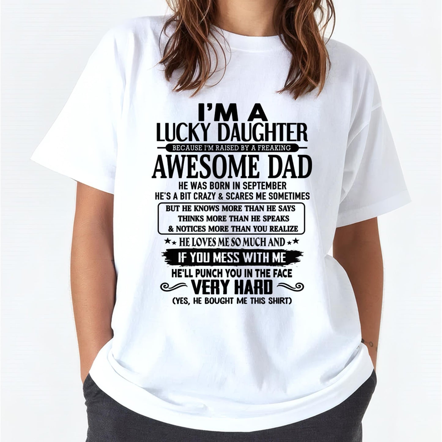 September - I'm Lucky Daughter - Gift for Daughter from Dad - NINA09 (SKU-TLUCKYDD-09)