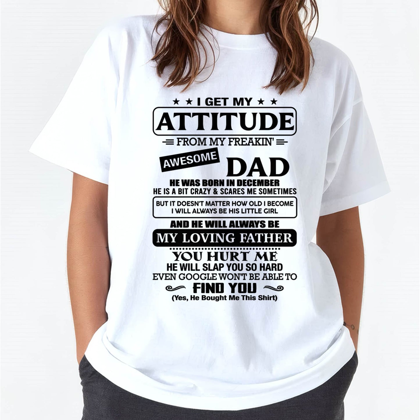 DECEMBER - I WILL ALWAYS BE HIS LITTLE GIRL AND HE WILL ALWAYS BE MY LOVING FATHER - FROM DAD - NINA12 (SKU2605-120-12)