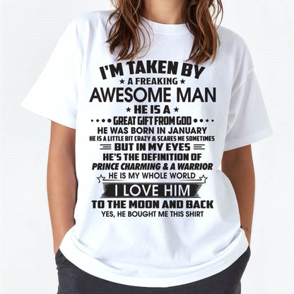 JANUARY – I'M TAKEN BY A FREAKING AWESOME MAN HE IS A GREAT GIFT FROM GOD – FROM HUSBAND – NINA01 (SKU26T-01234-01)