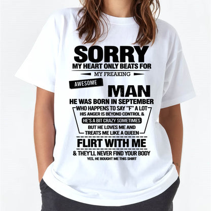 SEPTEMBER - SORRY MY HEART ONLY BEATS FOR MY FREAKING AWESOME MAN - FROM HUSBAND - NINA09 (SKU26T-01-34-09)