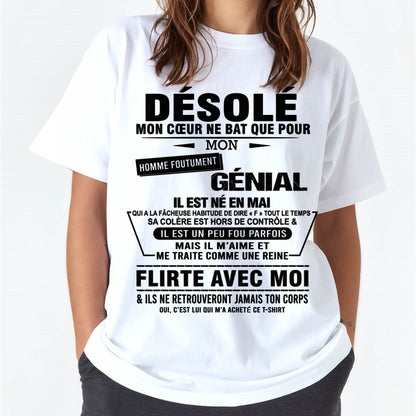 MAI – DÉSOLÉ, MON CŒUR NE BAT QUE POUR MON HOMME FOUTUMENT GÉNIAL – DE SON MARI – FR05/NINA05 (SKU26T-01161-05)