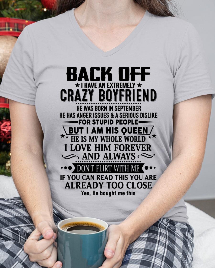 September - Back Off I Have An Extremely Crazy Boyfriend - - Gift For Wife From Husband - NINA09 (SKUT-BACKOFF-09)