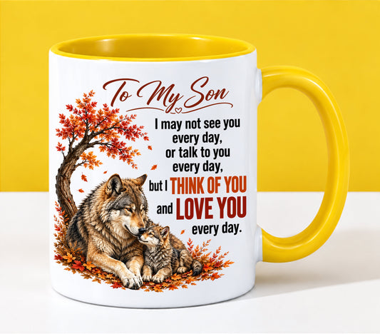 TO MY SON MUGS - I THINK OF YOU & LOVE YOU EVERY DAY - PERFECT GIFT FROM MOM - NINA00 (SKU2610-71)