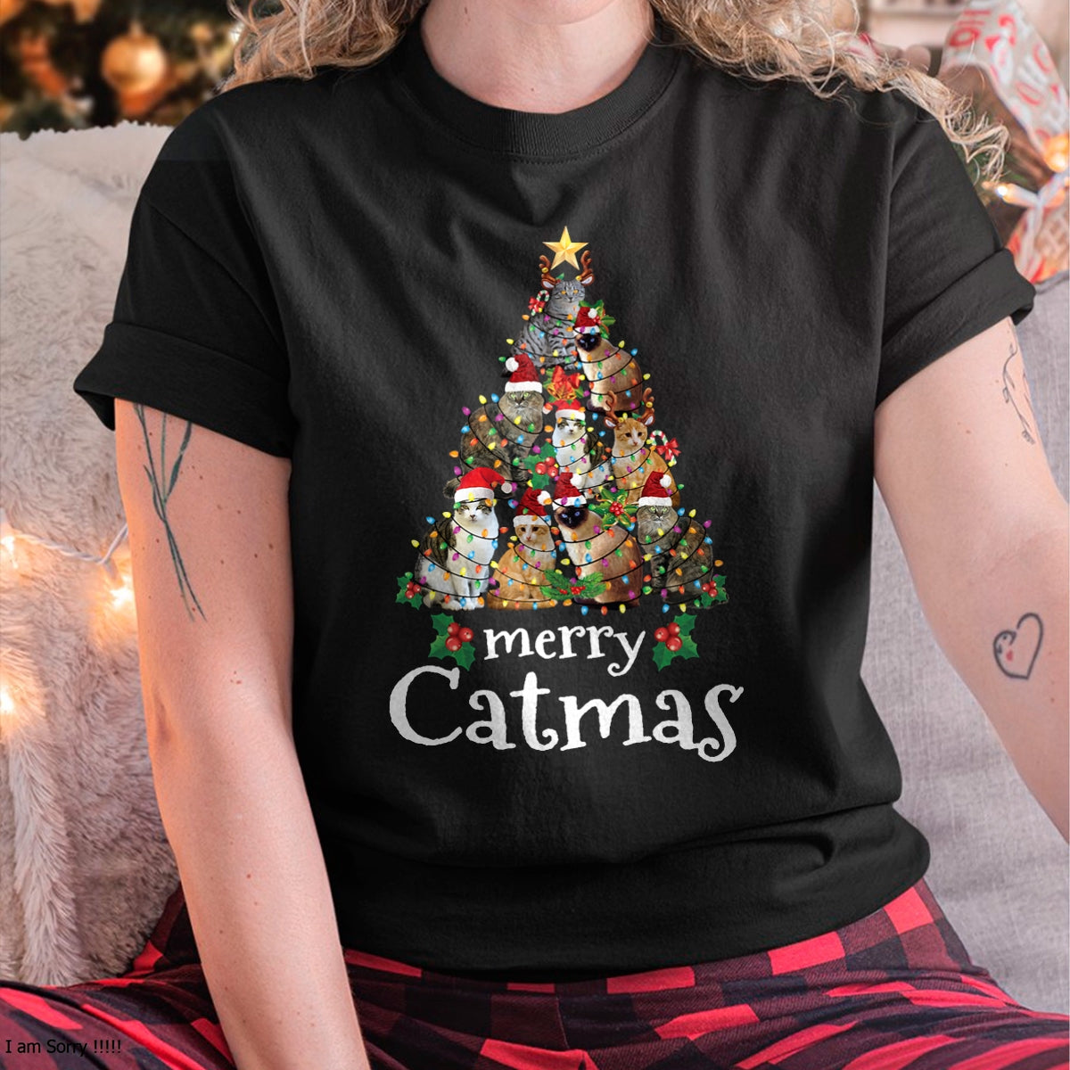 Merry Catmas Funny Cat Mom Cat Dad Christmas Cat T-Shirt - Christmas Unisex T-Shirt/Hoodie/Sweatshirt - NINA00
