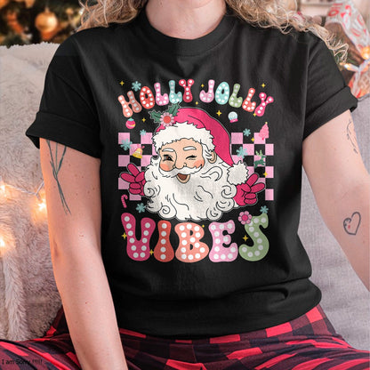 Groovy Cute Santa Claus Christmas Vibes Xmas Girls Womens T-Shirt - Christmas Unisex T-Shirt/Hoodie/Sweatshirt - NINA00