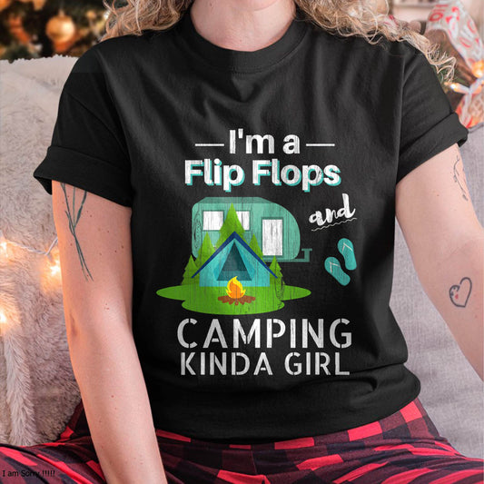 Funny Camping Shirt Flip Flops Roadtrips RV T-Shirt - Funny Camping T-Shirt