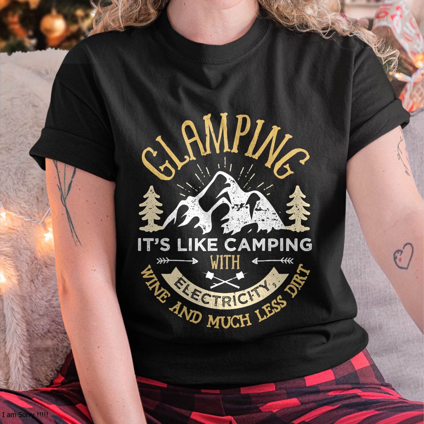 Glamping Definition Glamper Funny Camping T-Shirt Small