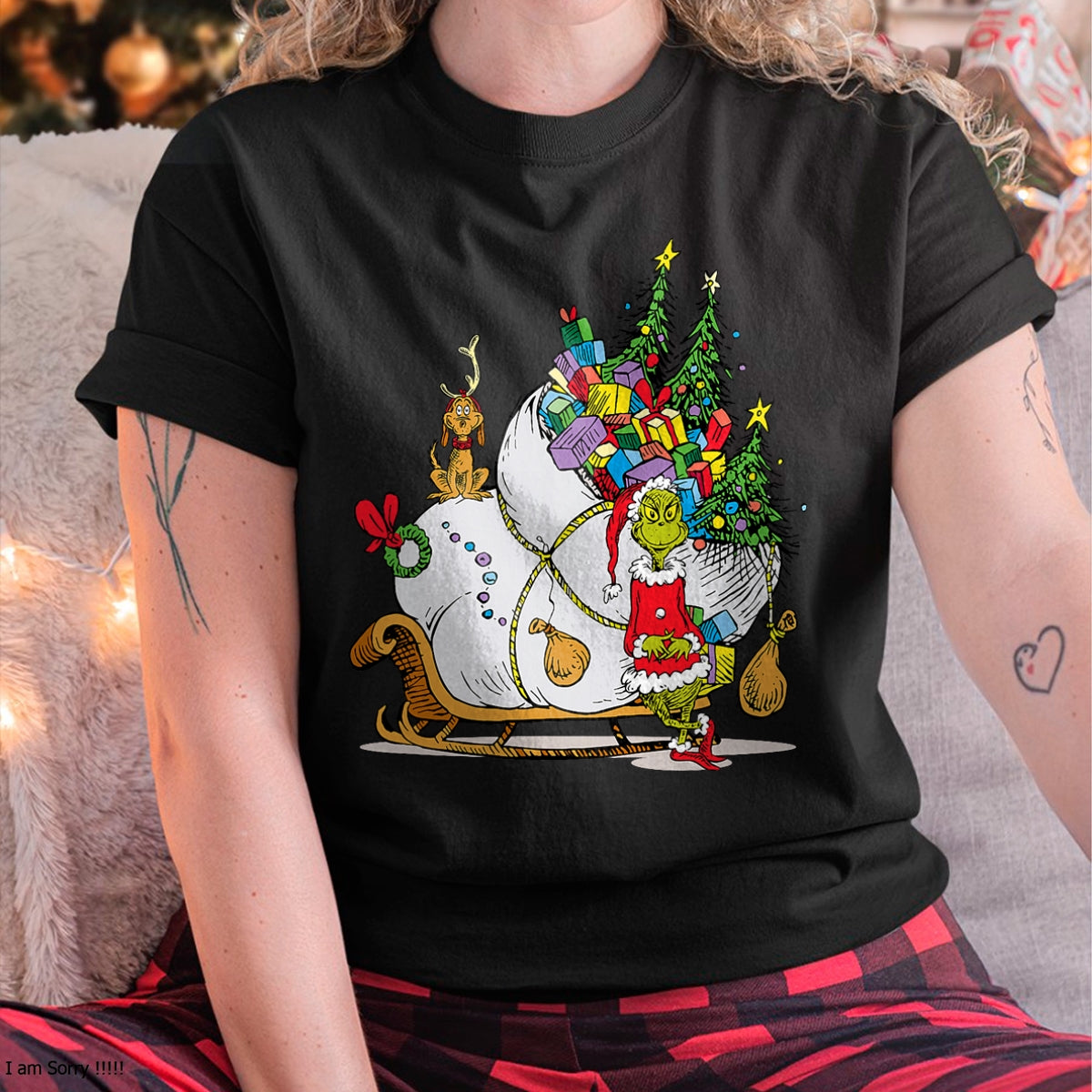 Dr. Seuss Grinch Sleigh T-Shirt - Christmas Unisex T-Shirt/Hoodie/Sweatshirt - NINA00