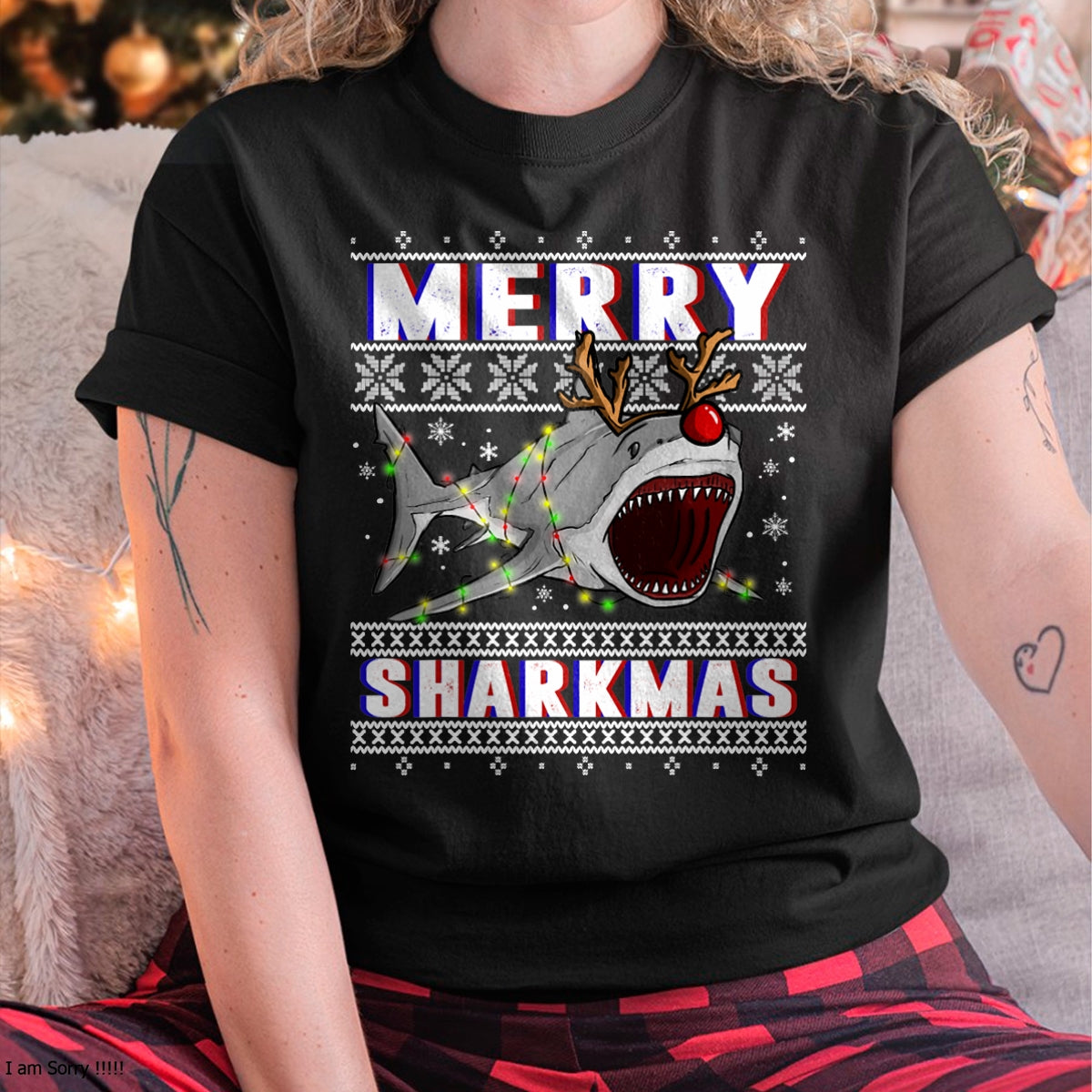 Funny Sharkmas Shark Ugly Christmas Sweaters T-Shirt - Christmas Unisex T-Shirt/Hoodie/Sweatshirt - NINA00