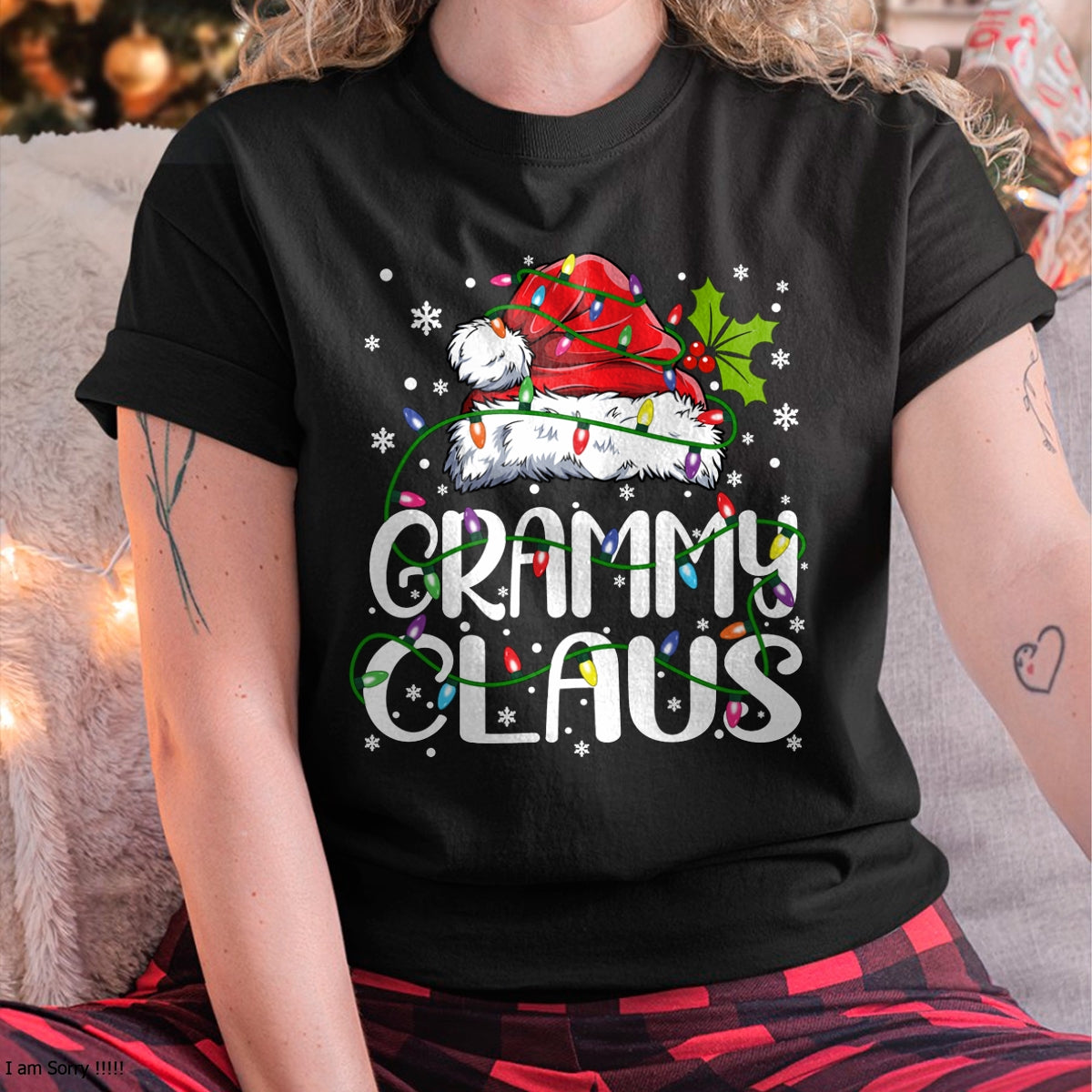 Grammy Claus Shirt Christmas Lights Pajama Family Matching Long Sleeve T-Shirt - Christmas Unisex T-Shirt/Hoodie/Sweatshirt - NINA00