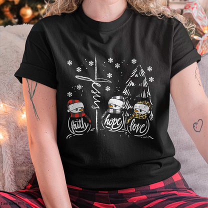 Faith Hope Love Jesus NINAman Plaid Leopard Christmas Gift T-Shirt - Christmas Unisex T-Shirt/Hoodie/Sweatshirt - NINA00