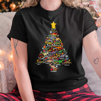 Christmas Shirts for Family, Funny christmas shirts, Christmas Unisex T-Shirt/Hoodie/Sweatshirt HLT00 - Dinosaur Christmas Tree Dino TRex Paleontologist Xmas Men T-Shirt