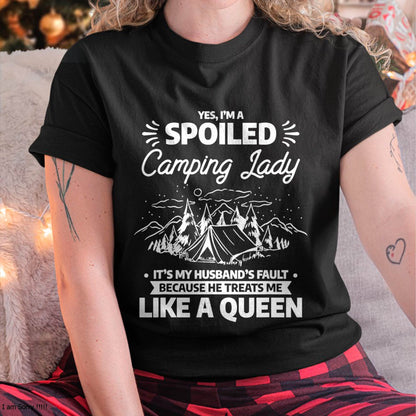 I'm A Spoiled Camping Lady Funny  Camp Camper T-Shirt