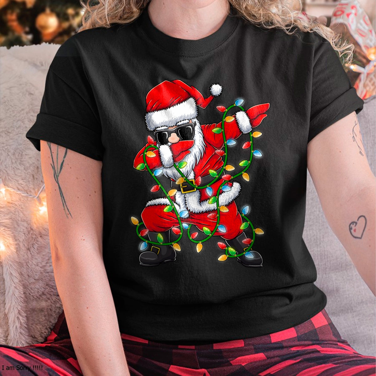 Dabbing Santa Xmas Lights Girls Boys Kids Christmas Gifts T-Shirt - Christmas Unisex T-Shirt/Hoodie/Sweatshirt - NINA00