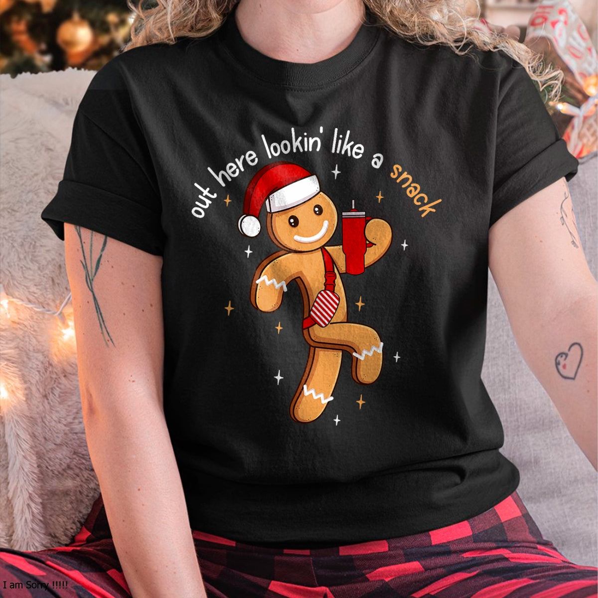 Out Here Looking Like A Snack Funny BouJee Xmas Gingerbread T-Shirt - Christmas Unisex T-Shirt/Hoodie/Sweatshirt - NINA00