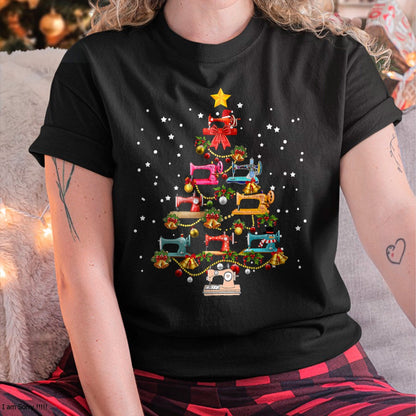 Funny Sewing Machine Christmas Tree Christmas Ornament Women T-Shirt - Christmas Unisex T-Shirt/Hoodie/Sweatshirt - NINA00