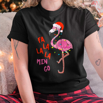 Fa La La Mingo Flamingo Christmas Tropical Xmas Tree Lights T-Shirt - Christmas Unisex T-Shirt/Hoodie/Sweatshirt - NINA00