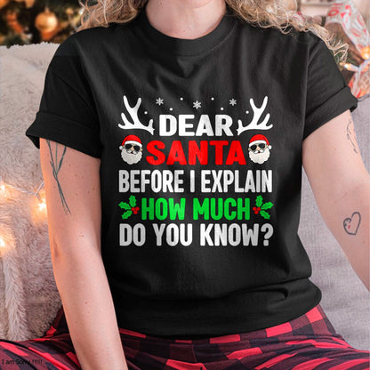 Funny Christmas Kids Adults Dear Santa I Can Explain T-Shirt - Christmas Unisex T-Shirt/Hoodie/Sweatshirt - NINA00