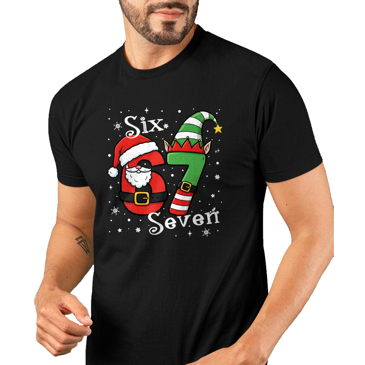 Funny Six Seven 67 Meme 6 7 Elf Santa Christmas Pajamas Kids T-Shirt - Christmas Unisex T-Shirt/Hoodie/Sweatshirt - NINA00