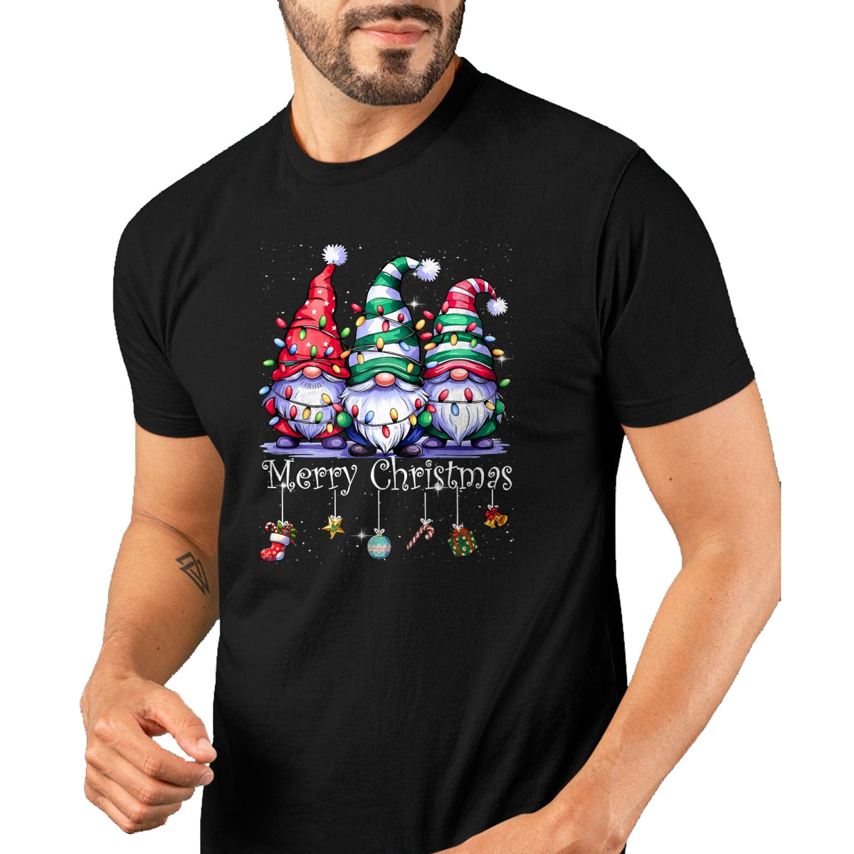 Cute Gnomes Merry Christmas Light Family Gnome Xmas Matching T-Shirt - Christmas Unisex T-Shirt/Hoodie/Sweatshirt - NINA00