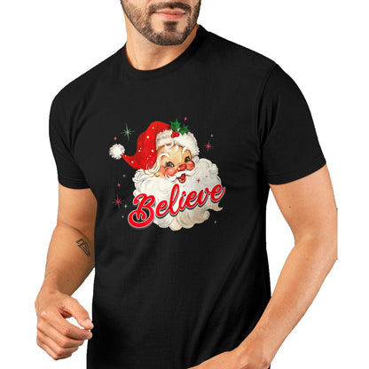 Vintage Santa Claus Believe Christmas Women Boys Girls T-Shirt - Christmas Unisex T-Shirt/Hoodie/Sweatshirt - NINA00