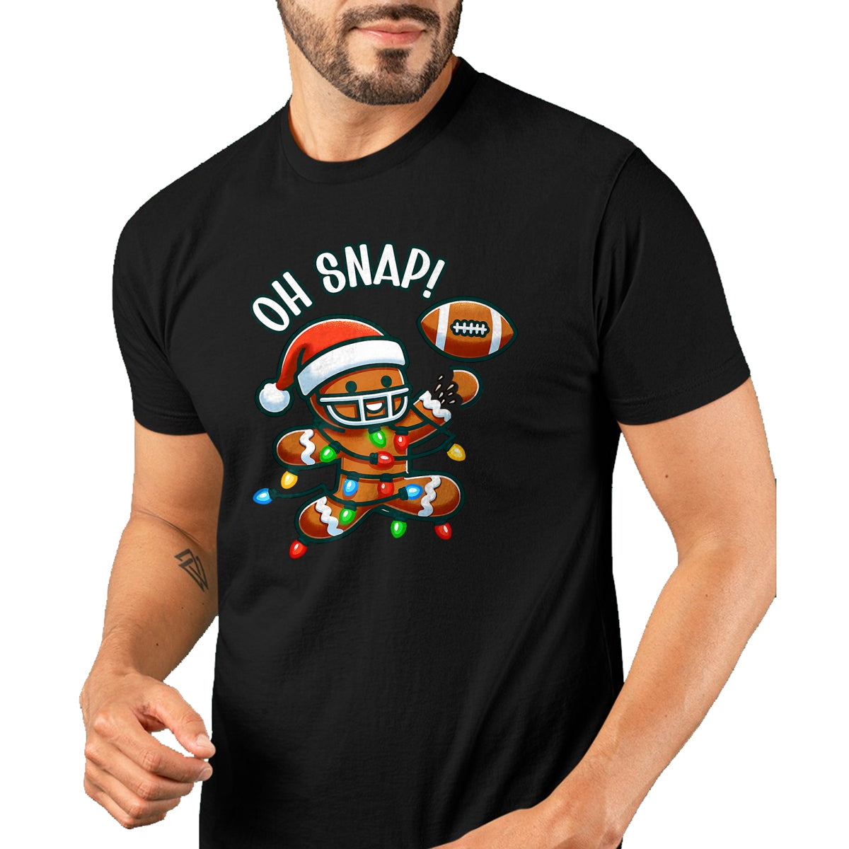 Funny Gingerbread Man Pajamas & PJs Xmas Holiday Oh Snap Gingerbreadman Christmas Football T-Shirt - Christmas Unisex T-Shirt/Hoodie/Sweatshirt - NINA00