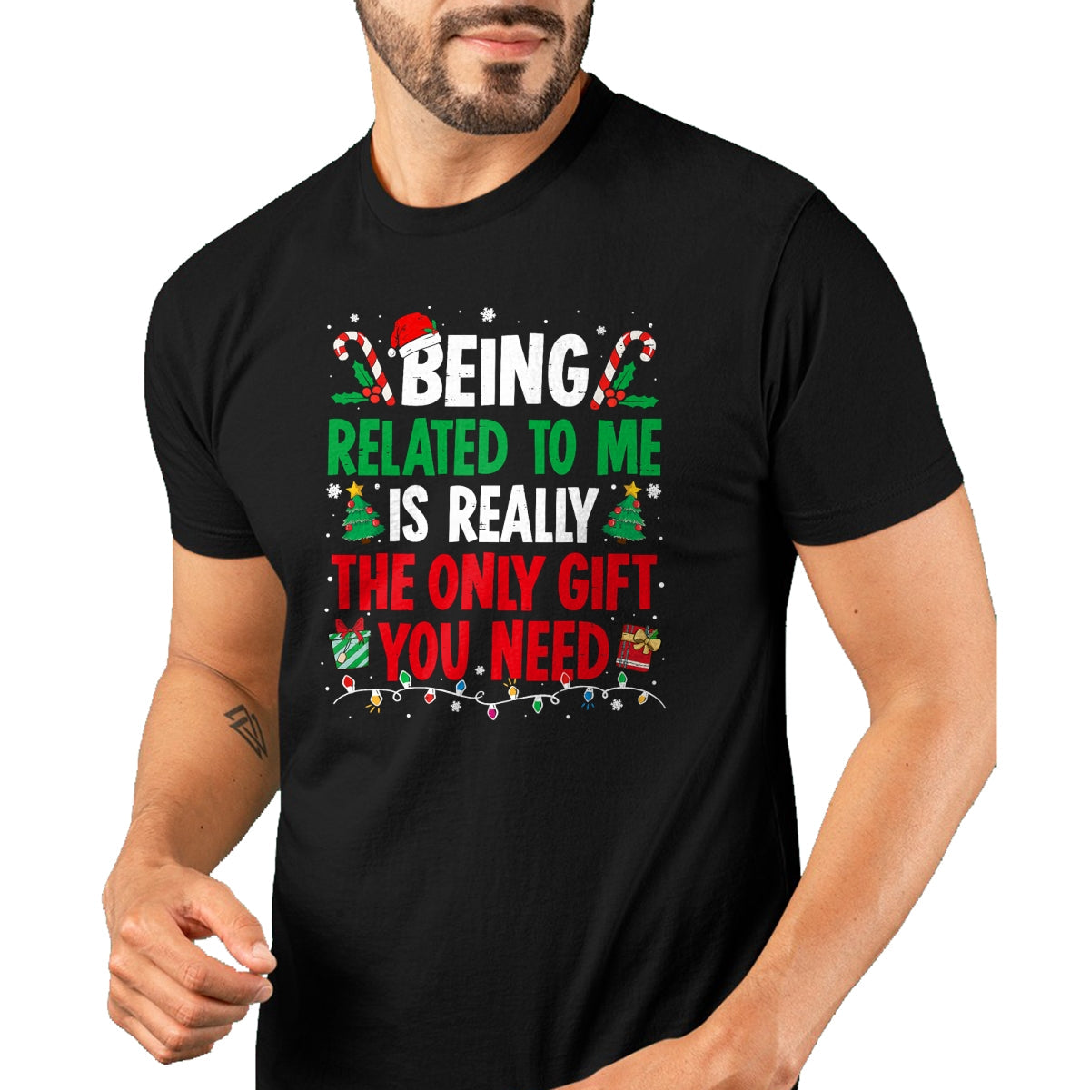 Being Related To Me Funny Christmas Family Xmas Pajamas T-Shirt  - Christmas Unisex T-Shirt/Hoodie/Sweatshirt - NINA00