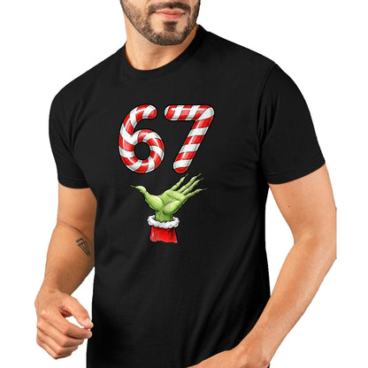 Santa Six Seven 67 Meme Christmas 67 Candy Cane Kids Boys T-Shirt - Christmas Unisex T-Shirt/Hoodie/Sweatshirt - NINA00