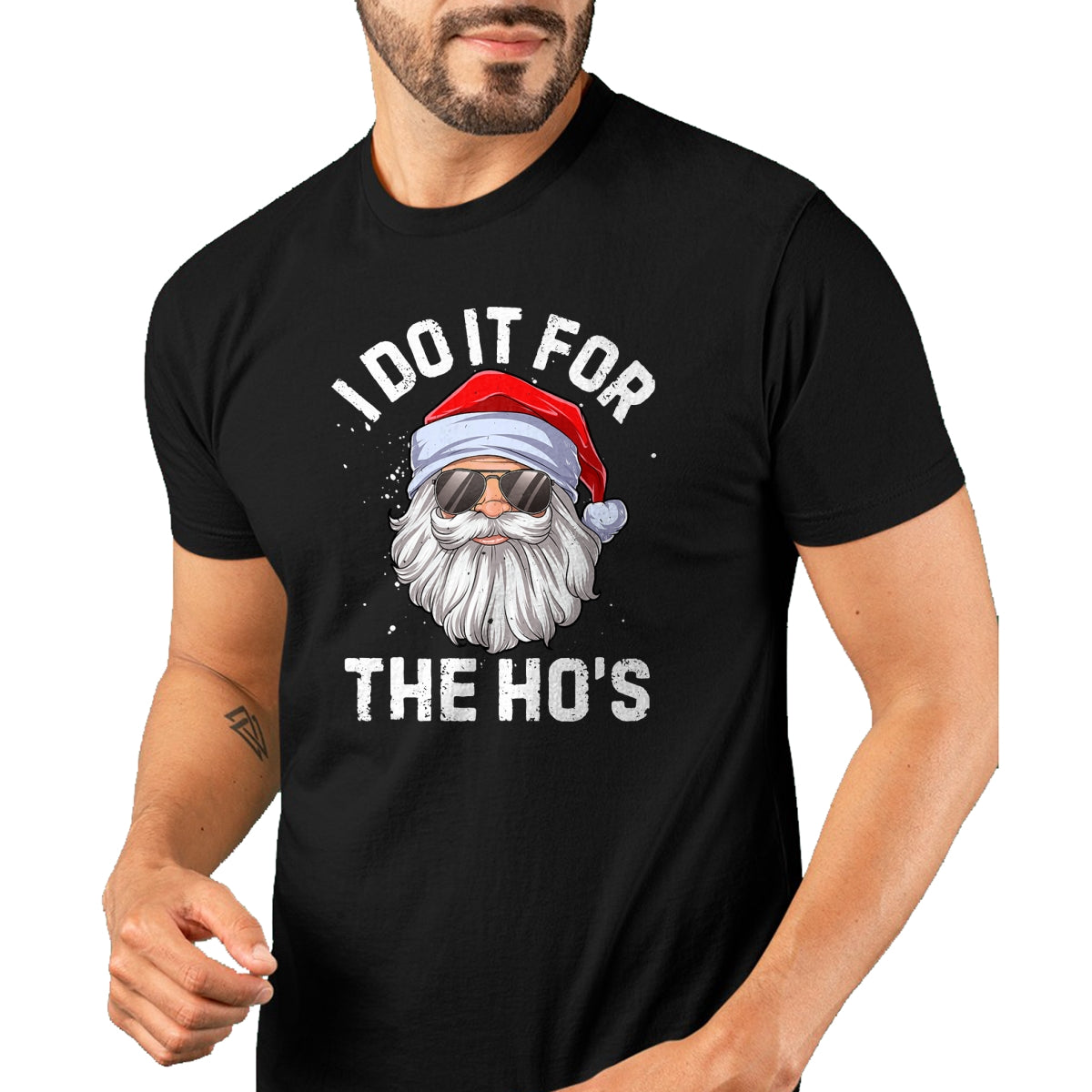 I Do It For The Ho's Funny Inappropriate Christmas Men Short Sleeve Santa T-Shirt - Christmas Unisex T-Shirt/Hoodie/Sweatshirt - NINA00