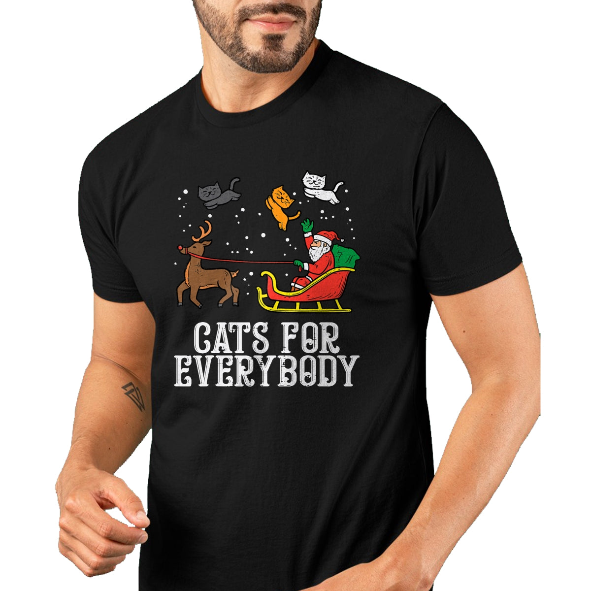 Cats For Everybody Christmas Cat Funny Xmas Women Santa T-Shirt - Christmas Unisex T-Shirt/Hoodie/Sweatshirt - NINA00