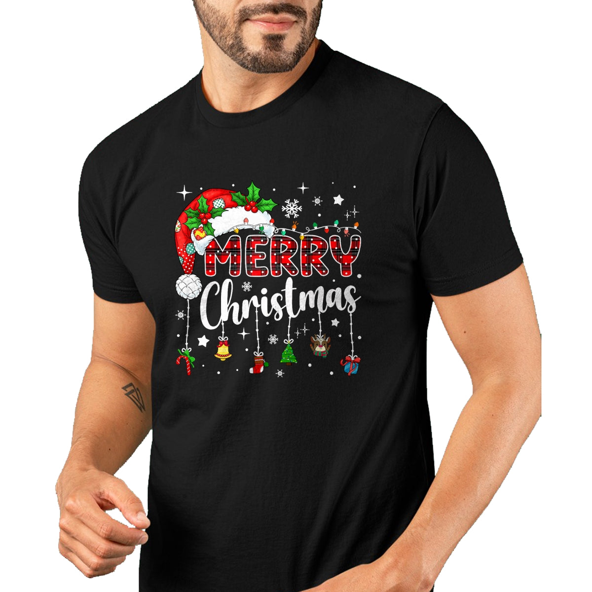 Merry Christmas Red Santa Hat Reindeer Xmas Matching Family T-Shirt - Christmas Unisex T-Shirt/Hoodie/Sweatshirt - NINA00